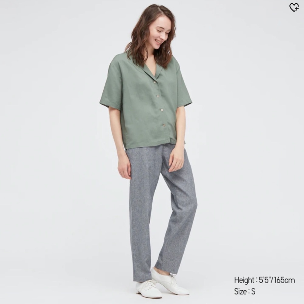 NWT Uniqlo Linen Tapered Pants - Dark Gray - Large